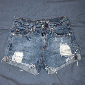 Size 0 Distressed High Waisted Jean Shorts